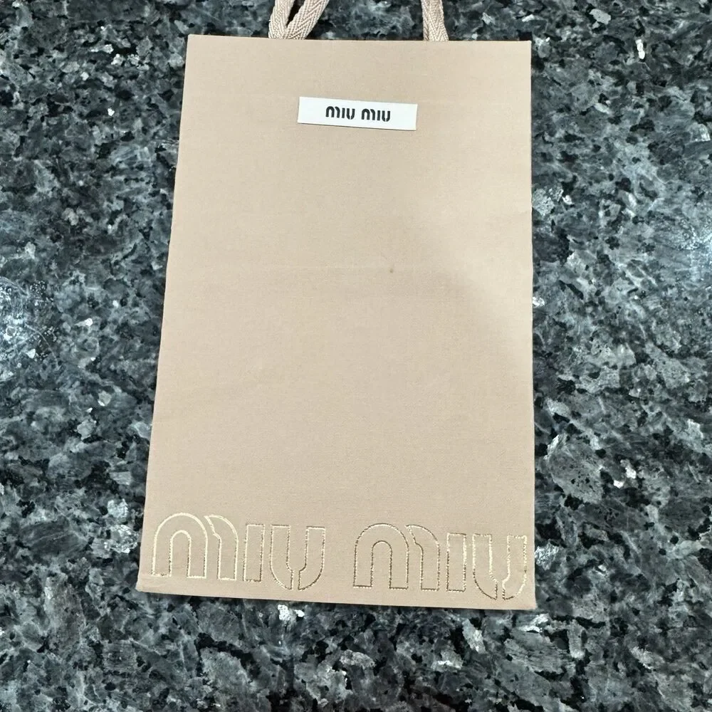 Miu Miu Shopping Tote Ribbon Pink Empty Paper Gift Bag 10 x 6.5 x 3.5